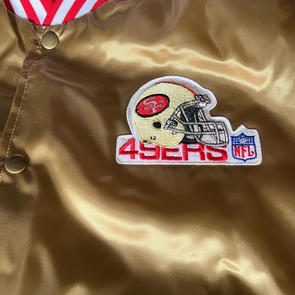 Vintage Swingster USA San Francisco 49ers Gold Satin Bomber Jacket Men's Sz L - Picture 2 of 7